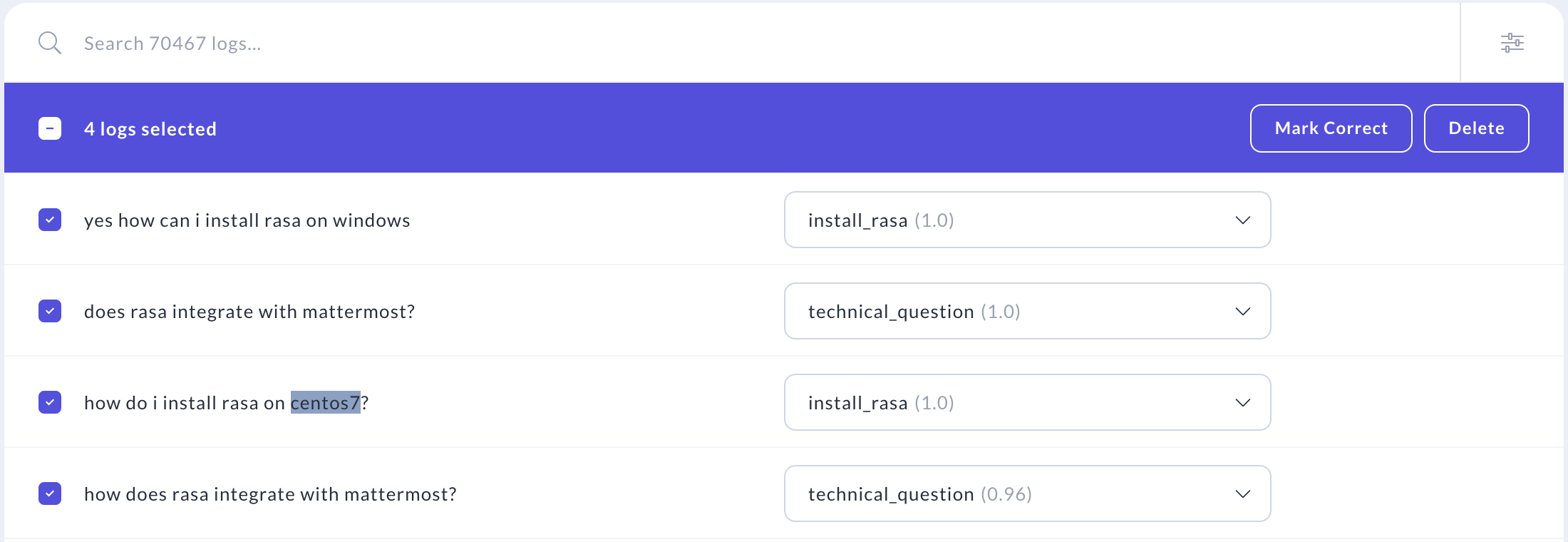 Annotating messages in bulk