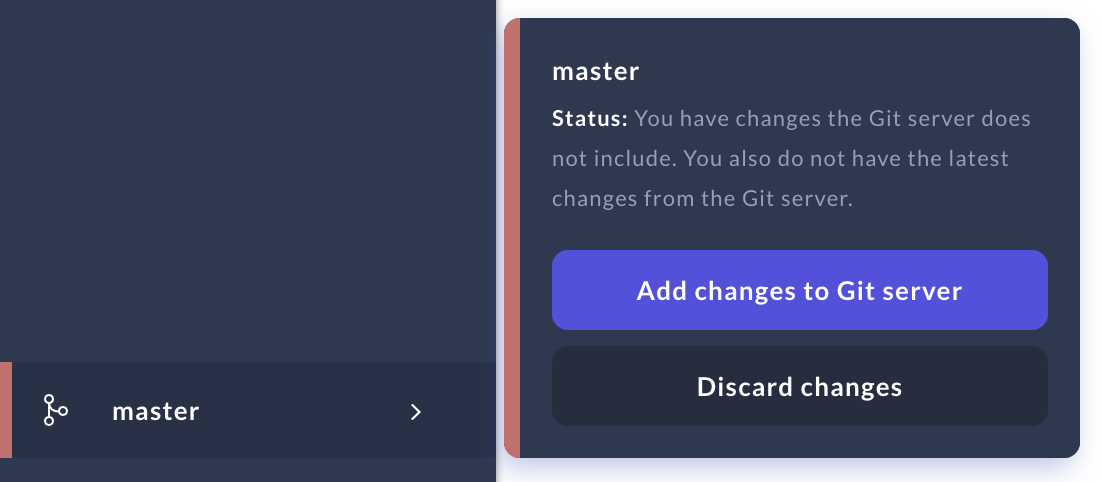 Rasa Enterprise server with changes while remote is ahead.